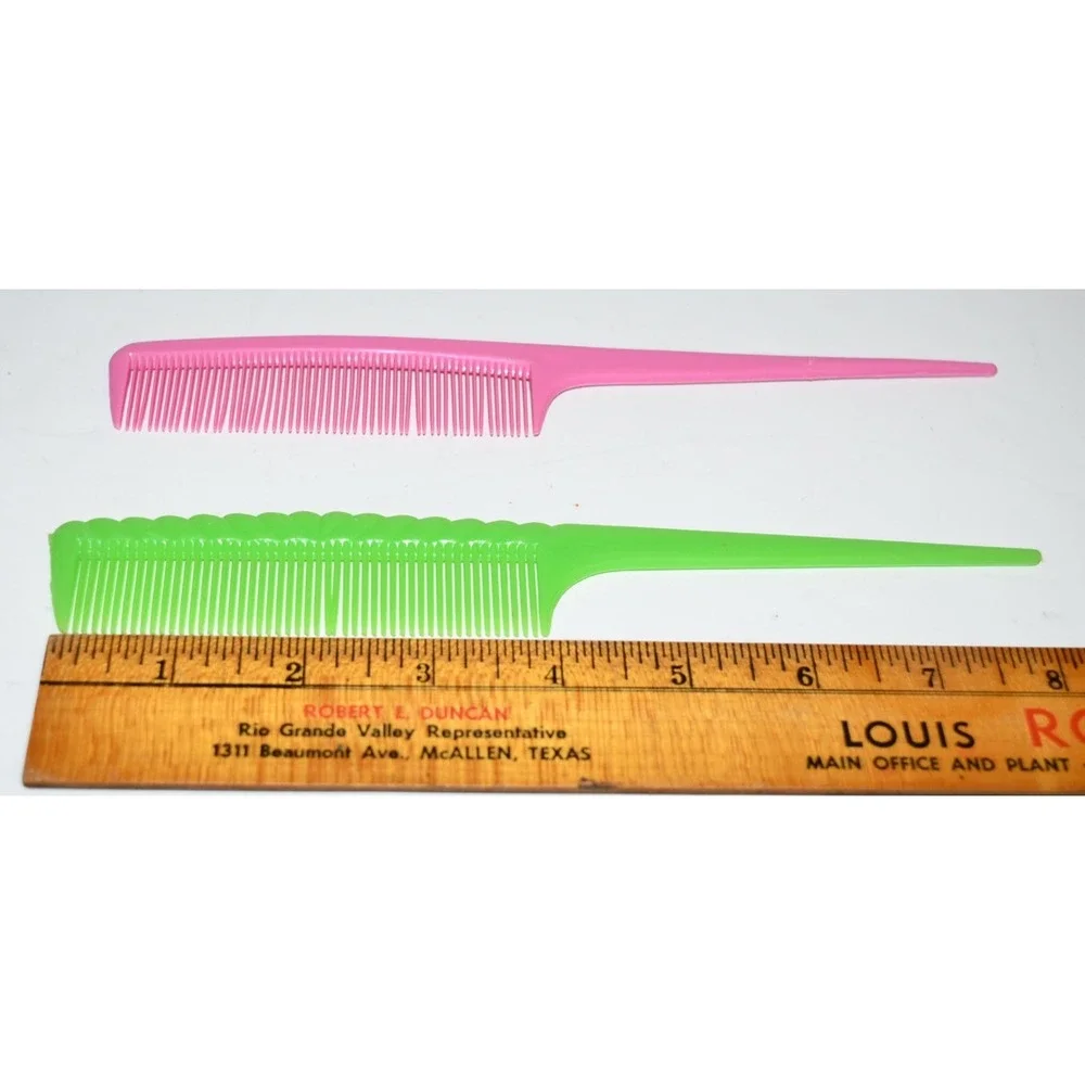Vtg Lime green Rat Tail Comb 8
